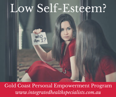 Low self-esteem program Gold Coast - woman looking in mirror questioning her identity