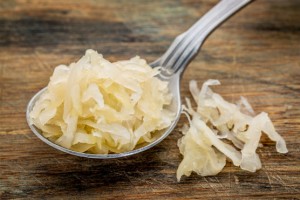 Fermented foods - tablespoon of sauerkraut