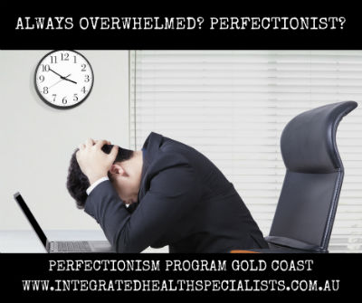 Perfectionsim program Gold Coast - always overwhelmed, man stressed at his desk and computer