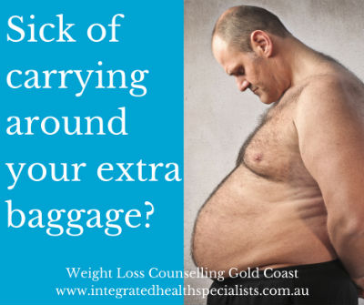 Weight Loss Counselling Gold Coast - sick of carrying around your extra baggage? Overweight man